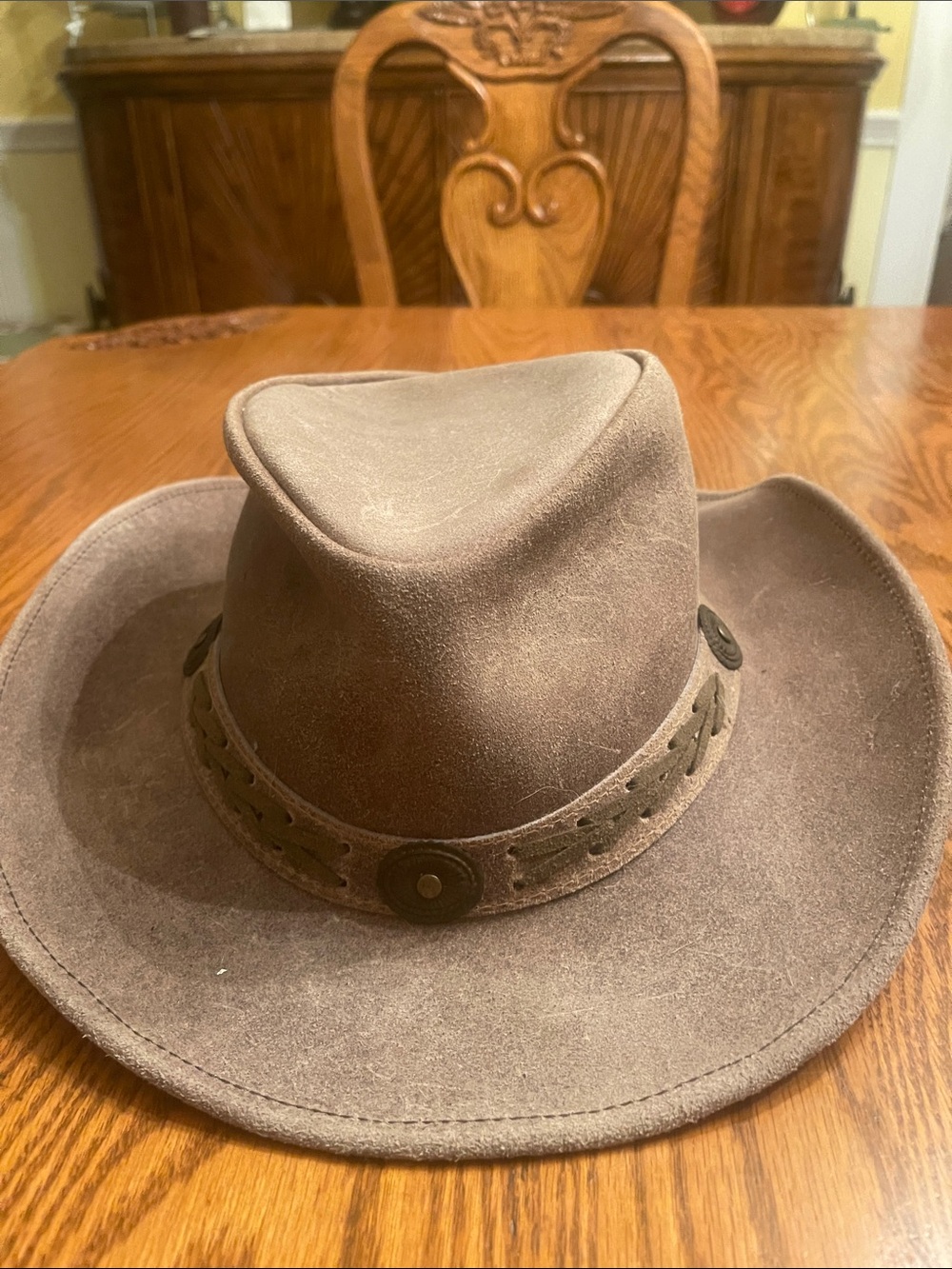 Men's Brown Suede Western Hat - Classic Cowboy Style